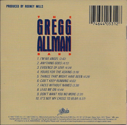 The Gregg Allman Band - I'm No Angel (CD) | Near Mint (NM) Near Mint (NM)-