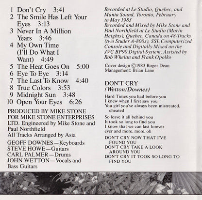 Asia (2) - Alpha (CD) | Near Mint (NM) Near Mint (NM)-