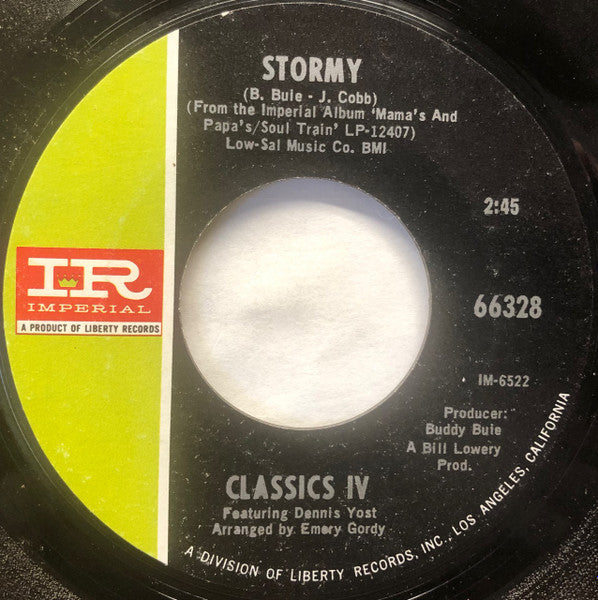 The Classics IV - Stormy / 24 Hours Of Loneliness (7" VINYL) | Near Mint (NM or M-)--