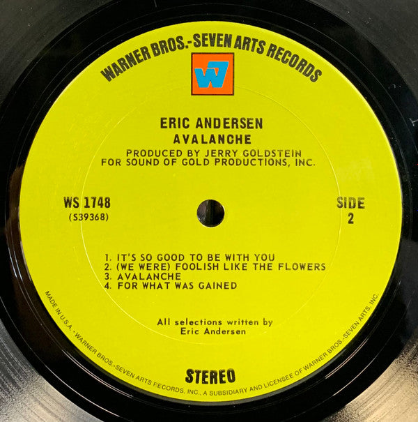 Eric Andersen (2) - Avalanche *TERRE HAUTE* | Near Mint (NM) Excellent (EX)-