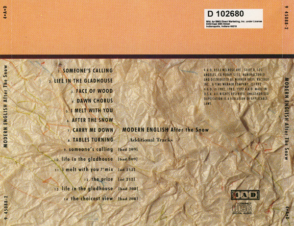 Modern English - After The Snow (CD) | Near Mint (NM) Near Mint (NM)-