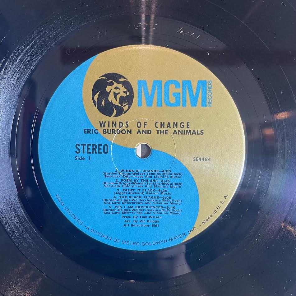 Eric Burdon & The Animals - Winds Of Change (VINYL) | Excellent+ (EX+) Excellent+ (EX+)--