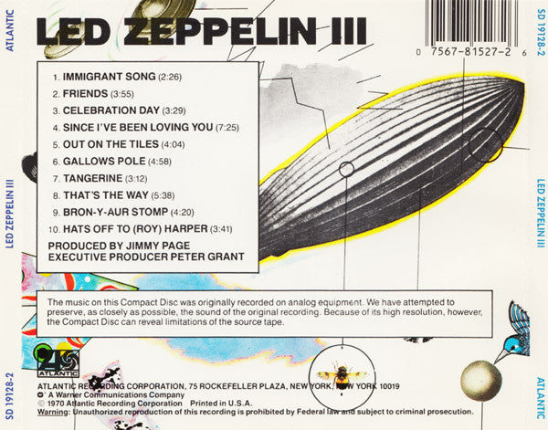 Led Zeppelin - Led Zeppelin III (CD) | Near Mint (NM) Near Mint (NM)--