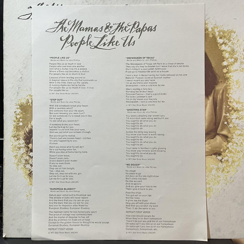 The Mamas & The Papas - People Like Us (VINYL) | Near Mint (NM) Very Good Plus (VG+)-