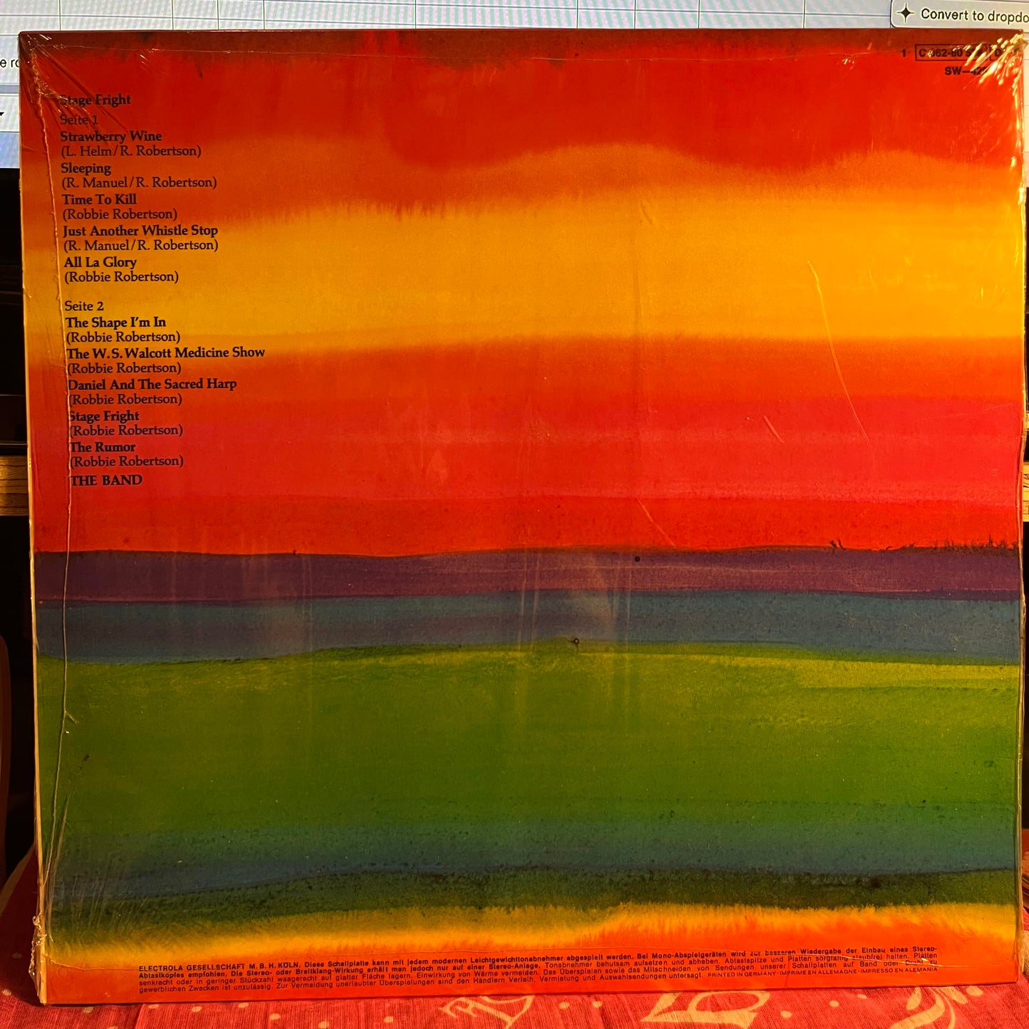 The Band - Stage Fright *GERMANY/SHRINK* | Near Mint (NM) Near Mint (NM)-