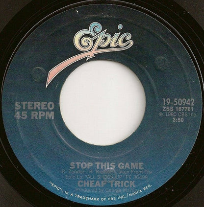 Cheap Trick - Stop This Game (7" VINYL) | Near Mint (NM) Near Mint (NM)-