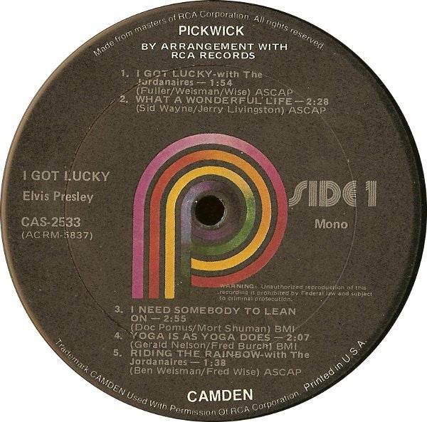 Elvis Presley - I Got Lucky (VINYL) | Near Mint (NM) Excellent (EX)-