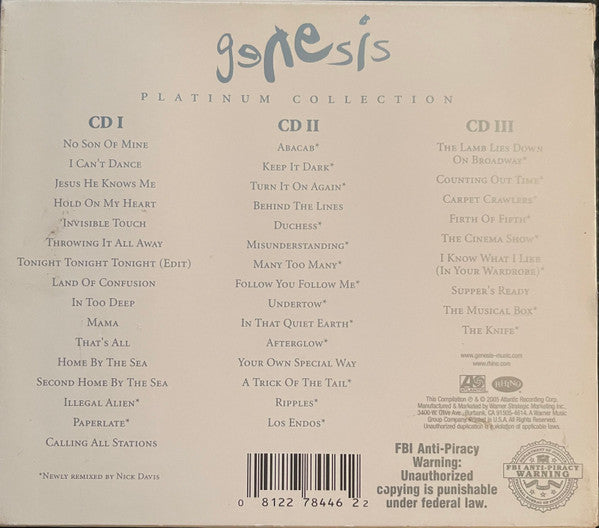 Genesis - Platinum Collection (3xCD) | Near Mint (NM) Near Mint (NM)-