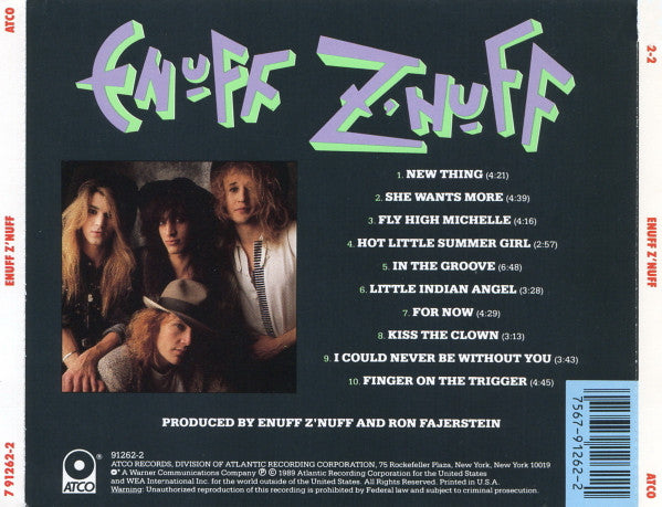 Enuff Z'nuff - Enuff Z'nuff (CD) | Near Mint (NM or M-)--