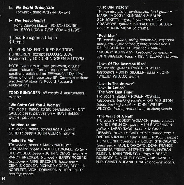 Todd Rundgren - The Very Best Of Todd Rundgren (CD) | Near Mint (NM) Excellent (EX)--