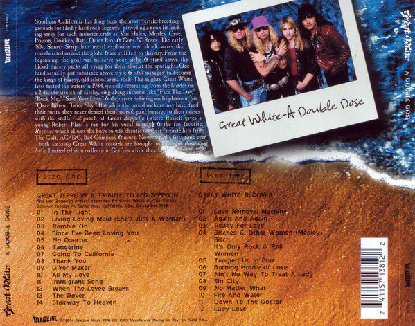 Great White - A Double Dose (2x CD Deadline Music ‎– CLP 1381-2) | USED Near Mint (NM or M-) Near Mint (NM)--