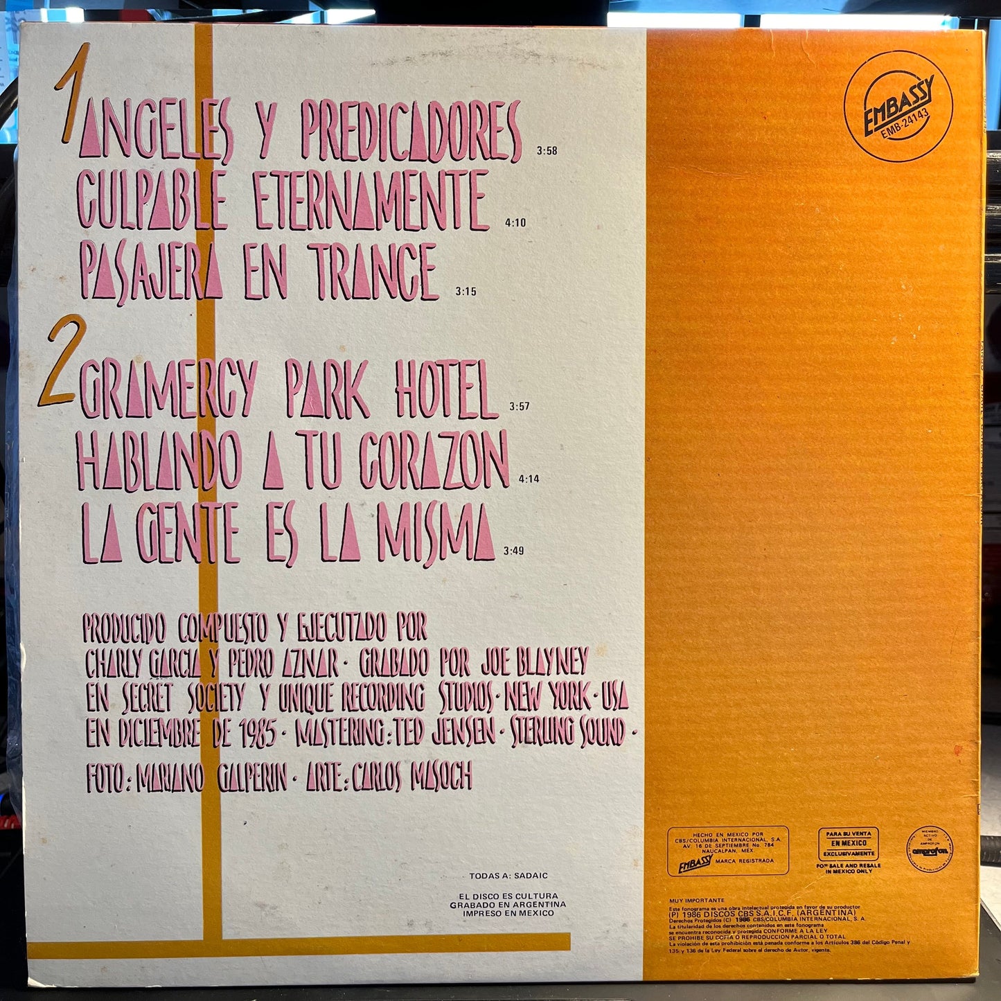 Charly Garcia - Pedro Aznar - Tango | Near Mint (NM) Very Good Plus (VG+)-