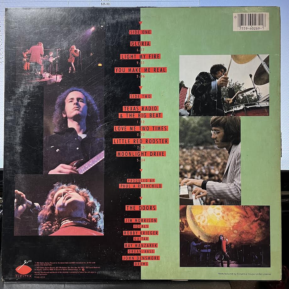 The Doors - Alive, She Cried (VINYL) | Near Mint (NM) Excellent (EX)-