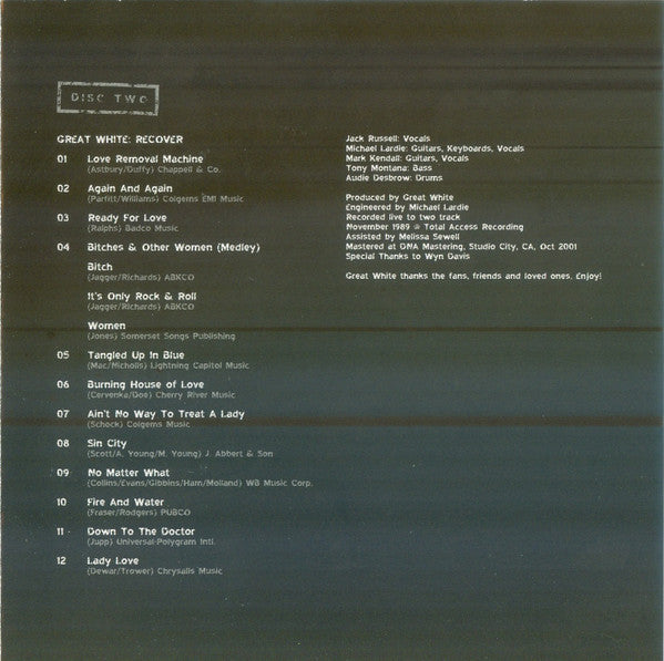 Great White - A Double Dose (2x CD Deadline Music ‎– CLP 1381-2) | USED Near Mint (NM or M-) Near Mint (NM)--