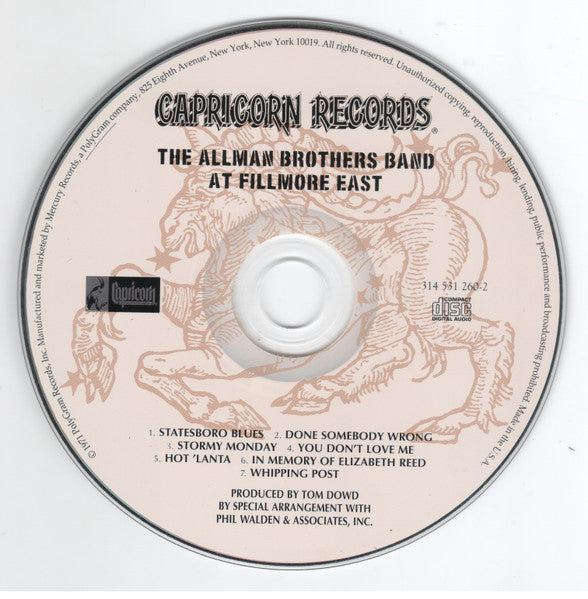 The Allman Brothers Band - The Allman Brothers Band At Fillmore East (CD) | Near Mint (NM) Near Mint (NM)--
