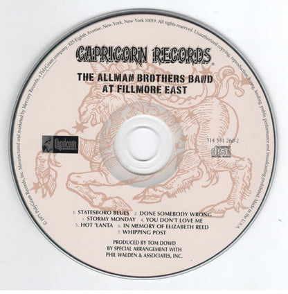 The Allman Brothers Band - The Allman Brothers Band At Fillmore East (CD) | Near Mint (NM) Near Mint (NM)--