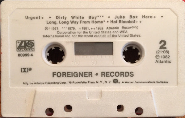 Foreigner - Records *CASSETTE* | Near Mint (NM) Near Mint (NM)-