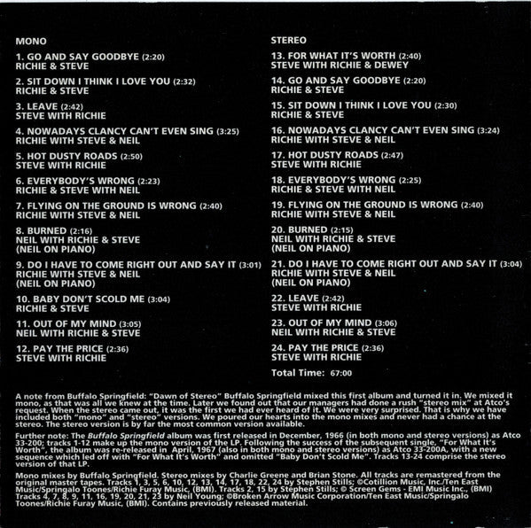 Buffalo Springfield - Buffalo Springfield (HDCD) | Near Mint (NM) Near Mint (NM)--