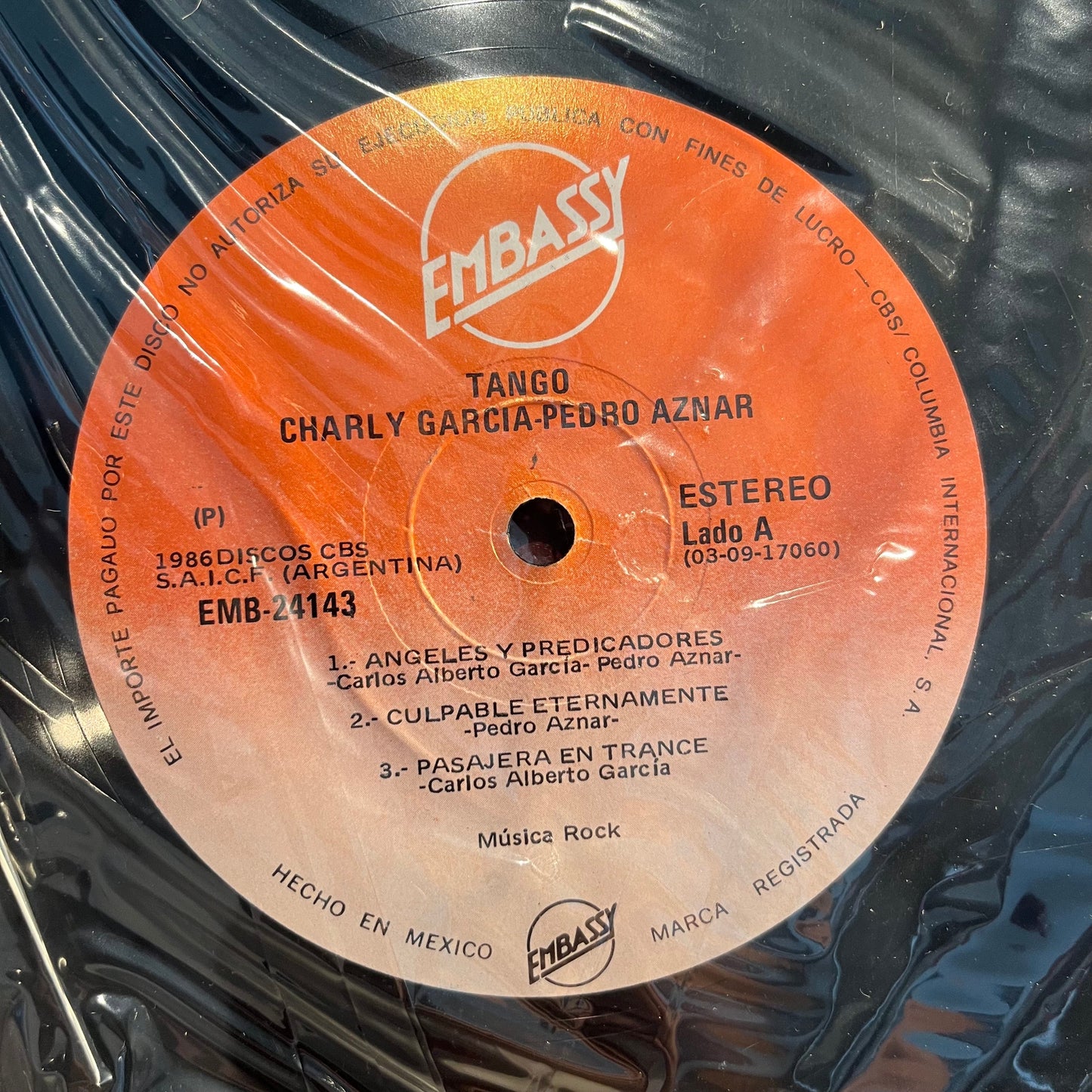 Charly Garcia - Pedro Aznar - Tango | Near Mint (NM) Very Good Plus (VG+)-