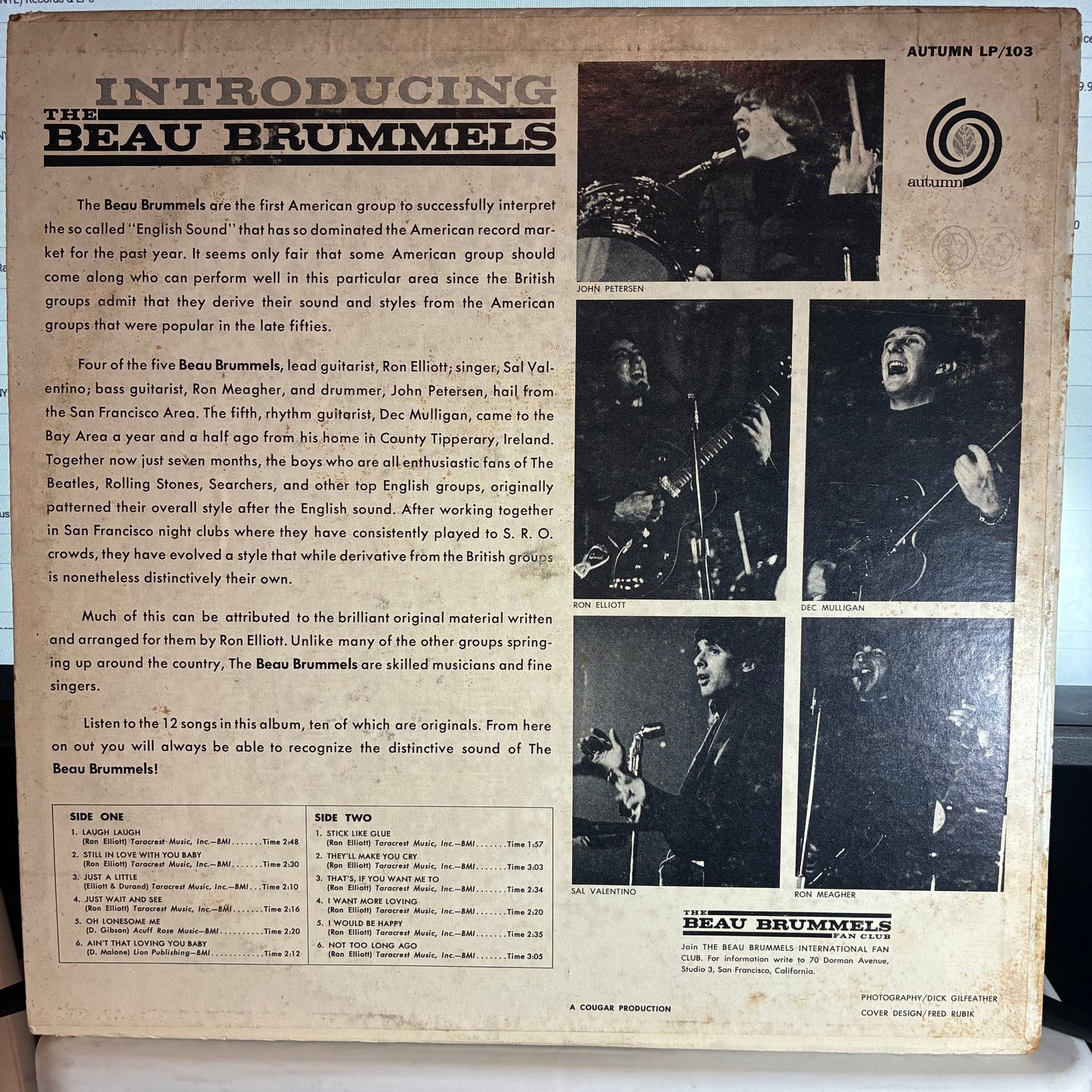 The Beau Brummels - Introducing The Beau Brummels (VINYL) | Very Good Plus (VG+) Very Good Plus (VG+)--