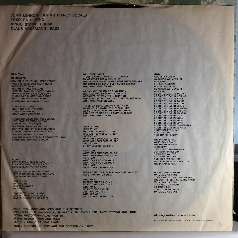 John Lennon - John Lennon / Plastic Ono Band (VINYL) | Excellent+ (EX+)-