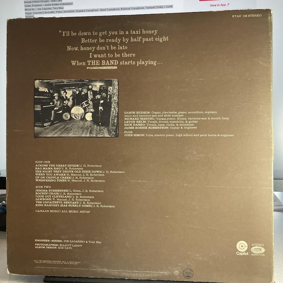 The Band - The Band (VINYL) | Very Good Plus Plus (VG++) Very Good Plus (VG+)--