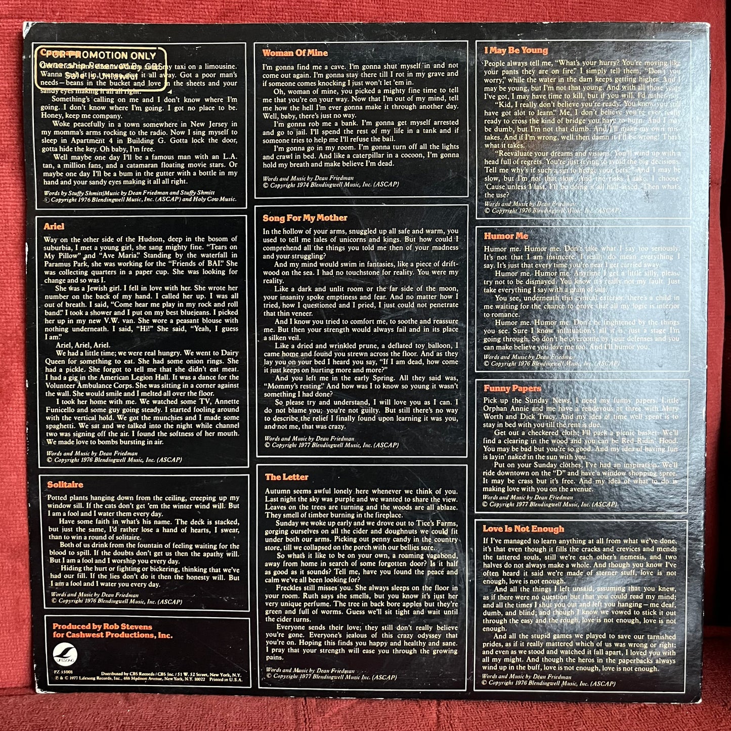 Dean Friedman - Dean Friedman | Very Good Plus (VG+) Very Good (VG)--