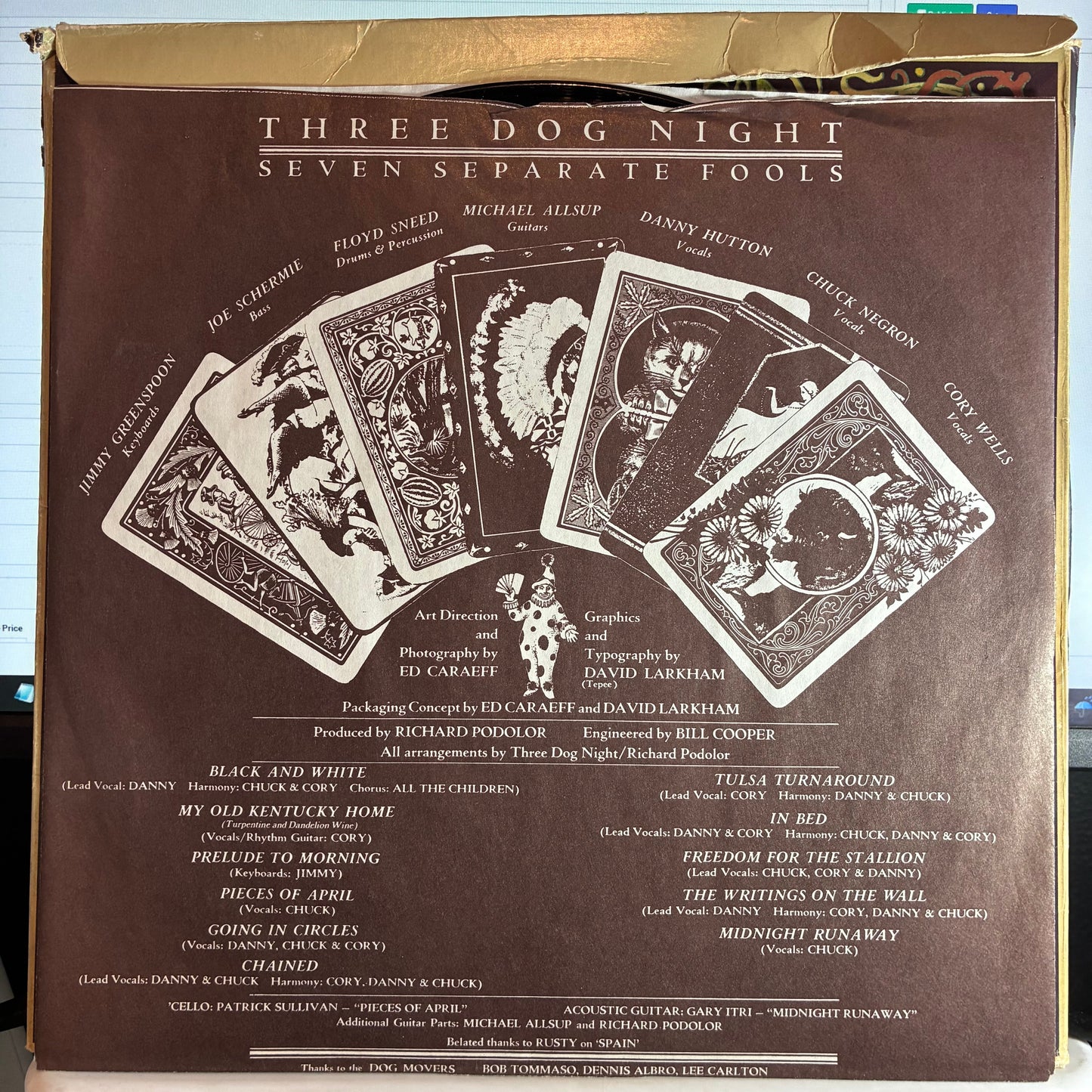 Three Dog Night - Seven Separate Fools (VINYL) | Very Good Plus (VG+) Very Good (VG)--