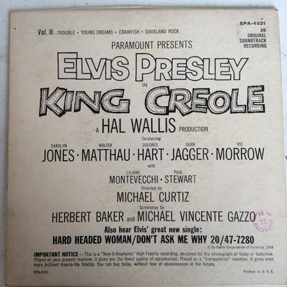 Elvis Presley - King Creole Vol.2 (7" VINYL) | Very Good (VG) Very Good Plus (VG+)--