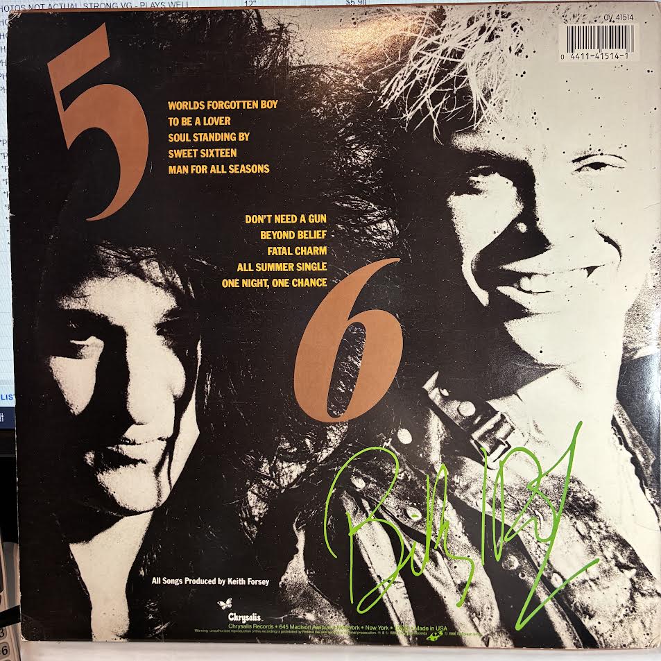 Billy Idol - Whiplash Smile (VINYL) | Very Good Plus (VG+) Excellent+ (EX+)--