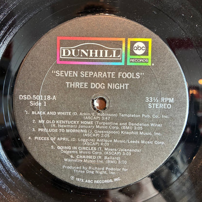 Three Dog Night - Seven Separate Fools (VINYL) | Very Good Plus (VG+) Very Good (VG)--