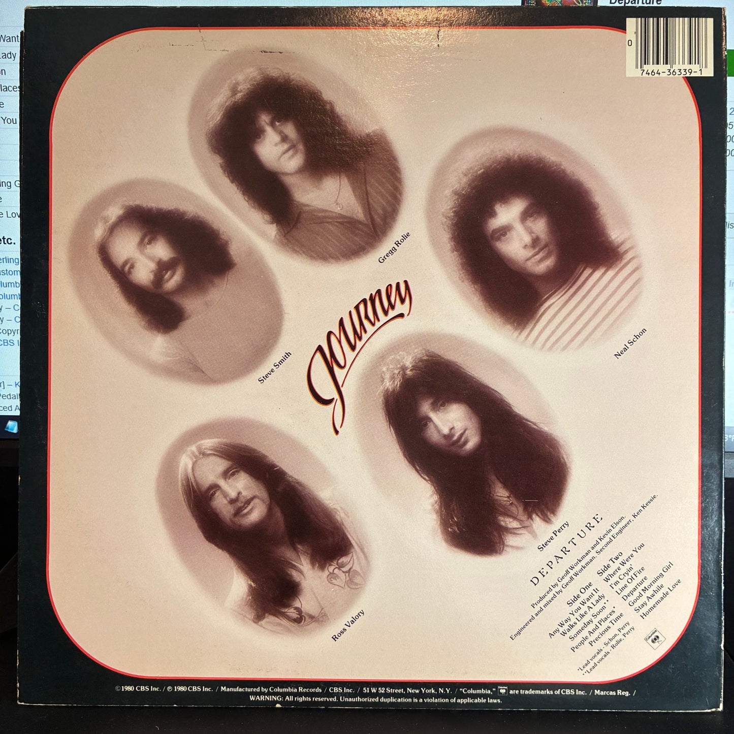 Journey - Departure (VINYL LP Columbia ‎– FC 36339) | USED Very Good Plus (VG+) Excellent (EX)-