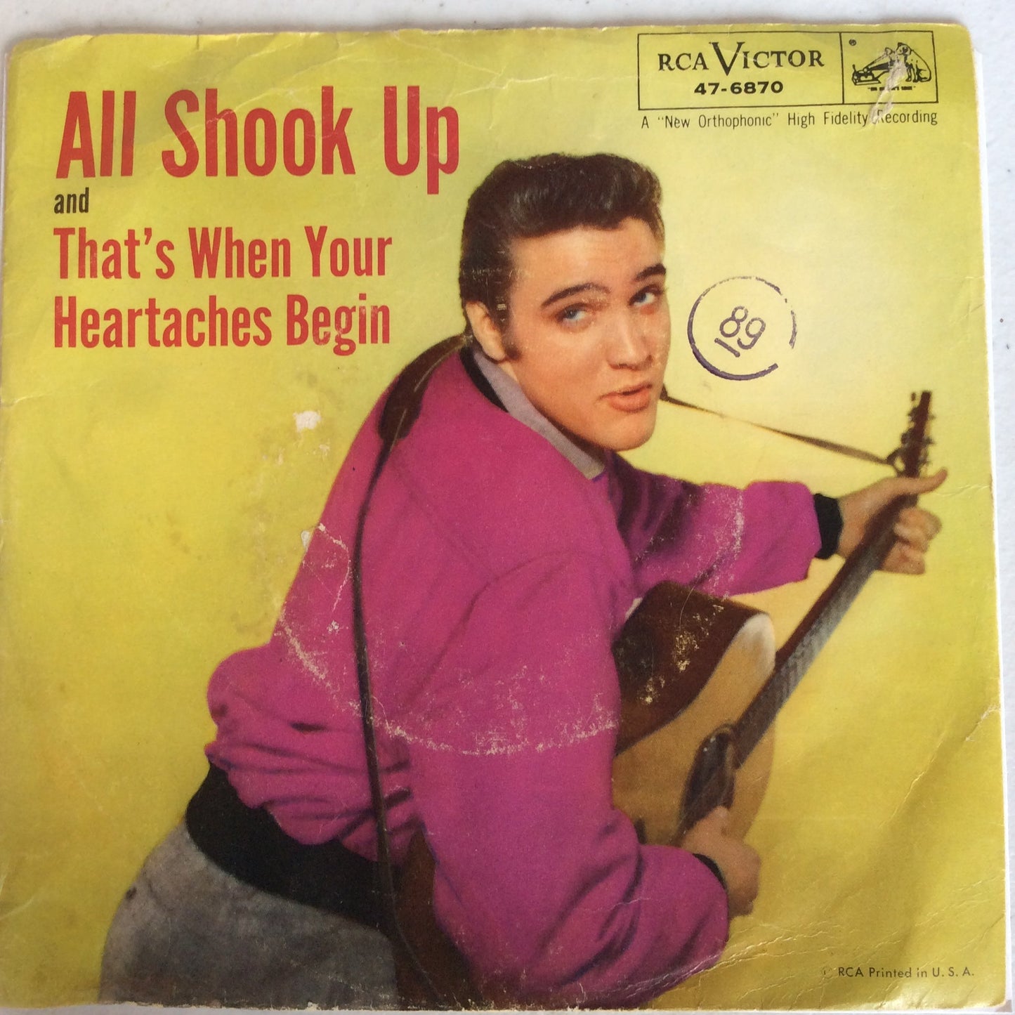 Elvis Presley - All Shook Up (7" VINYL) | Very Good (VG) Very Good (VG)--