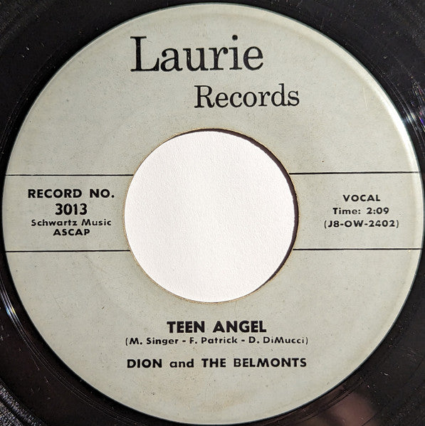Dion & The Belmonts - Teen Angel / I Wonder Why (7" VINYL) | Very Good (VG) Generic--