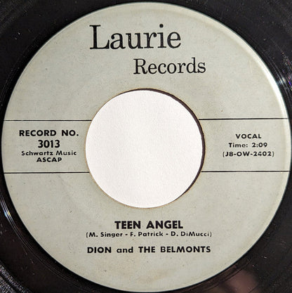 Dion & The Belmonts - Teen Angel / I Wonder Why (7" VINYL) | Very Good (VG) Generic--