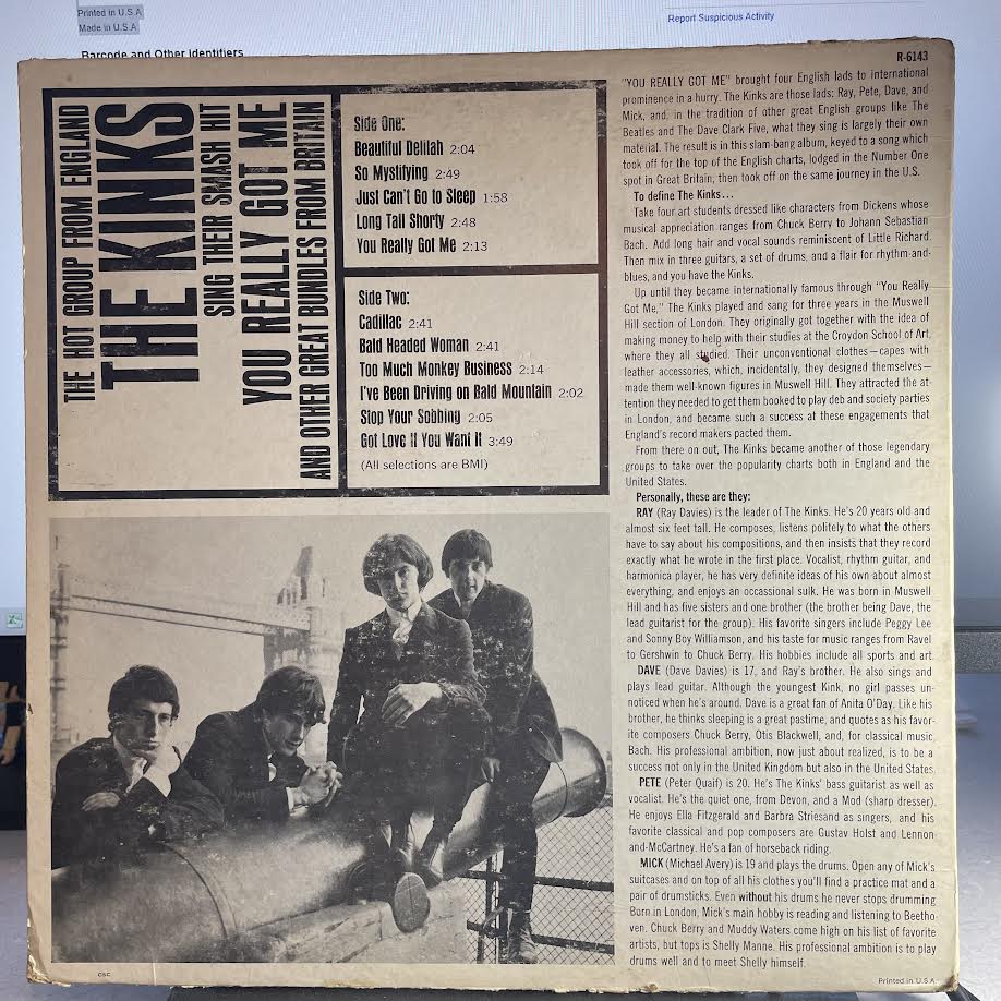 The Kinks - You Really Got Me (VINYL) | Very Good (VG) Very Good (VG)-