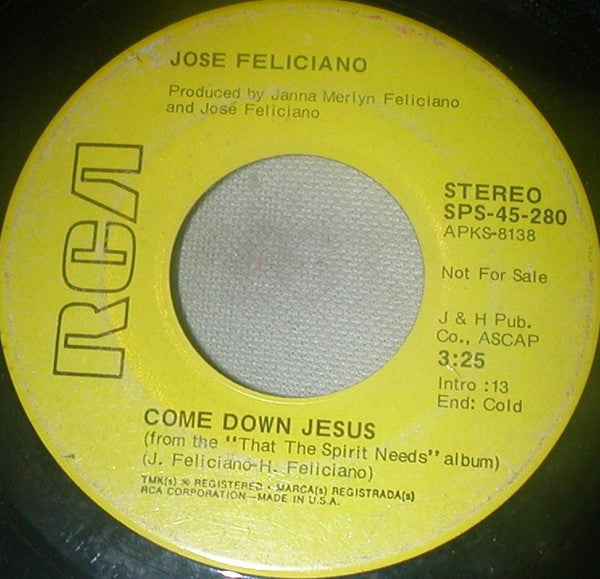 Come Down Jesus (7") | Very Good (VG) Generic--