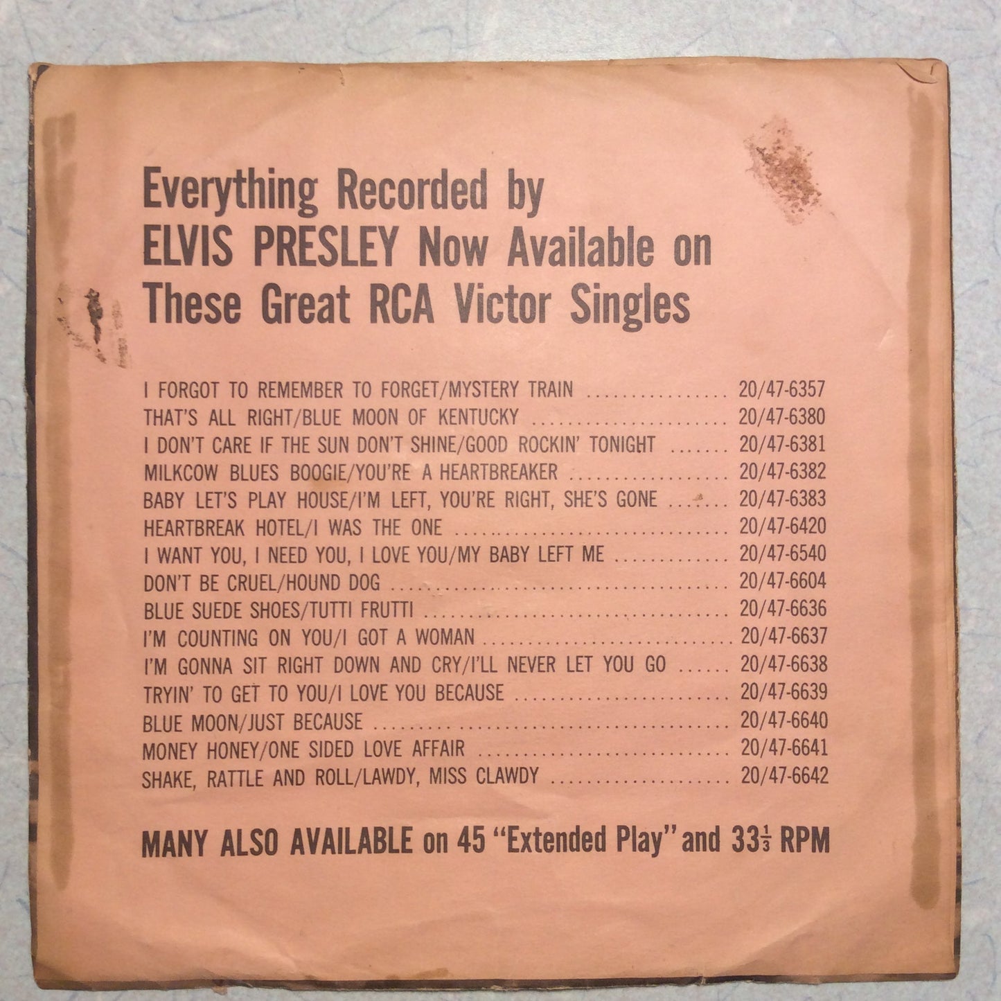 Elvis Presley - Love Me Tender (7" VINYL) | Very Good (VG) Very Good Plus (VG+)-