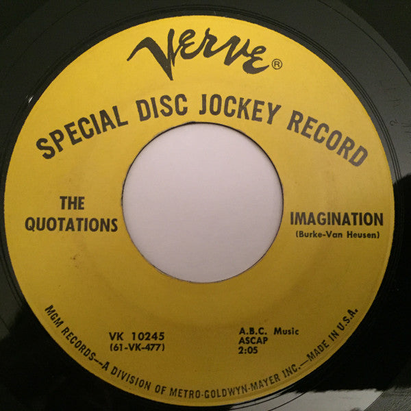 The Quotations - Imagination / Ala-Men-Sy (7" VINYL) | Very Good (VG) Generic--