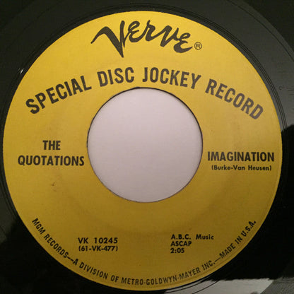 The Quotations - Imagination / Ala-Men-Sy (7" VINYL) | Very Good (VG) Generic--