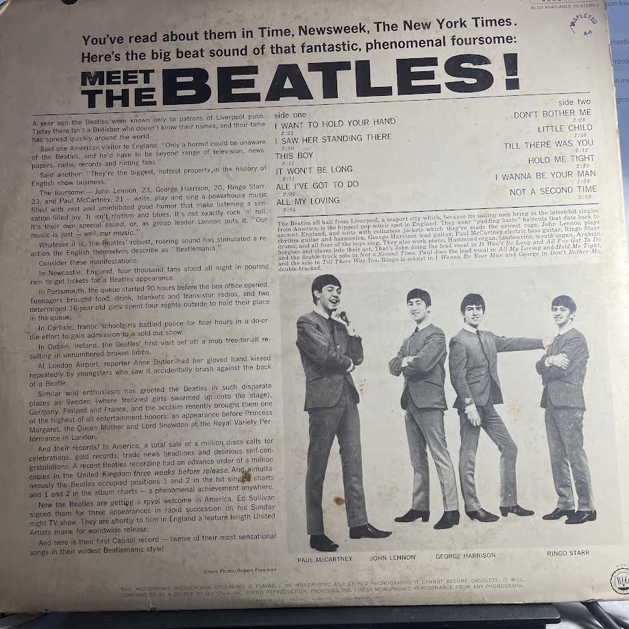 The Beatles - Meet The Beatles! (VINYL) | Very Good (VG) Very Good Plus (VG+)--
