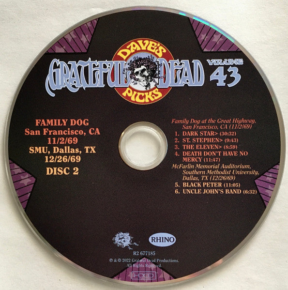 Dave's Picks, Volume 43 (3xCD)(San Francisco, 11/2/69 • Dallas, 12/26/69) | Mint (M) Near Mint (NM)-