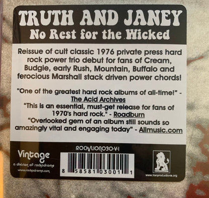 Truth And Janey - No Rest For The Wicked (BLACK VINYL REISSUE LP) | Mint (M) Mint (M)-