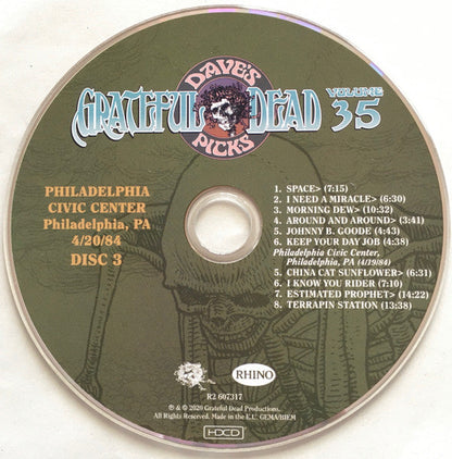 Dave's Picks, Volume 35 (3xCD)(Philadelphia Civic Center, Philadelphia, PA • 4/20/84) | Mint (M) Near Mint (NM)-