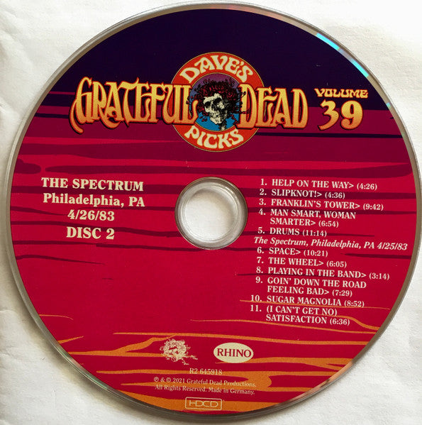 Dave's Picks, Volume 39 (3xCD)(The Spectrum, Philadelphia, PA • 4/26/83) | Mint (M) Near Mint (NM)-