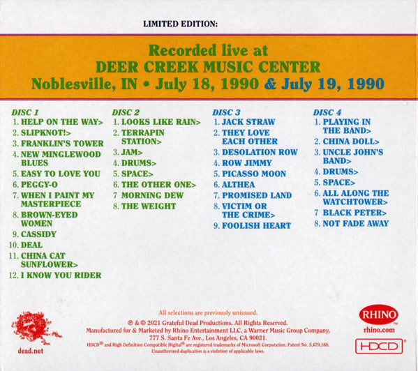 Dave's Picks, Volume 40 (3xCD)(Deer Creek Music Center, Noblesville, IN • 7/18-19/90 | Mint (M) Near Mint (NM)-