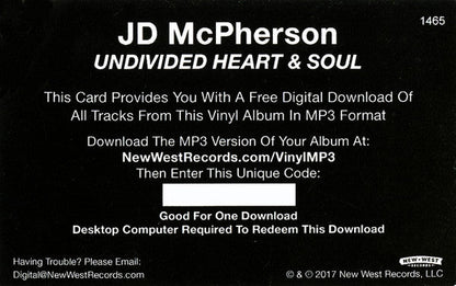 JD McPherson - Undivided Heart & Soul (VINYL) | Mint (M) Mint (M)-