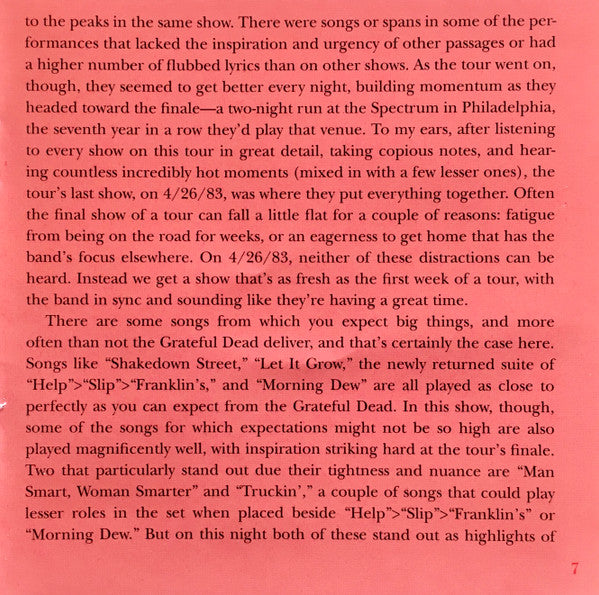 Dave's Picks, Volume 39 (3xCD)(The Spectrum, Philadelphia, PA • 4/26/83) | Mint (M) Near Mint (NM)-