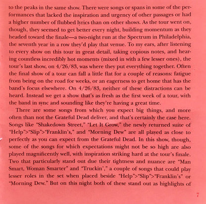 Dave's Picks, Volume 39 (3xCD)(The Spectrum, Philadelphia, PA • 4/26/83) | Mint (M) Near Mint (NM)-