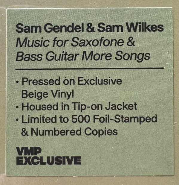 Music For Saxofone & Bass Guitar More Songs | Mint (M) Mint (M)-